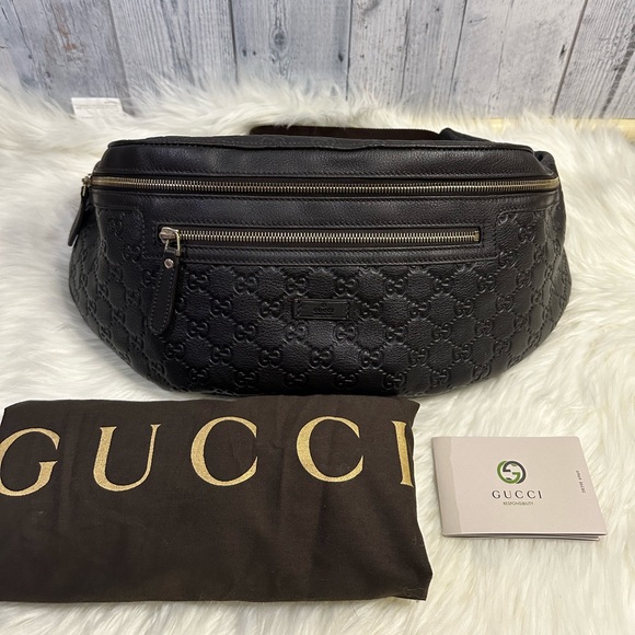 Gucci Other - GUCCI guccissima classic leather embossed large unisex belt bag